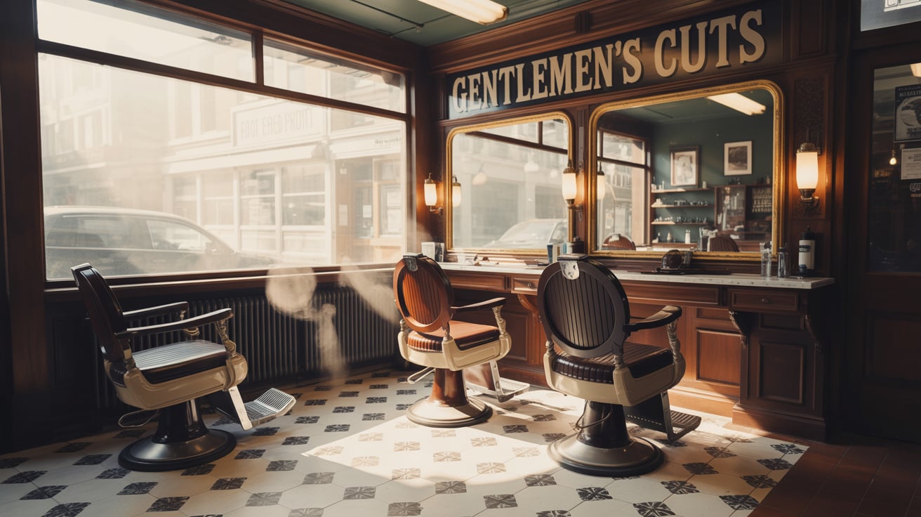 Barber giving a precise haircut